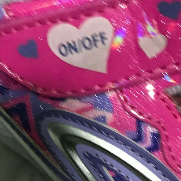 Skechers KIDS Girls casual trendy Pink and Purple Light Up Heart Shoes Size 3 - Picture 5 of 6